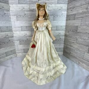 VINTAGE LENCI BRIDE BIBIJA Doll 24 Inch Felt Italy PS409 Large Wedding